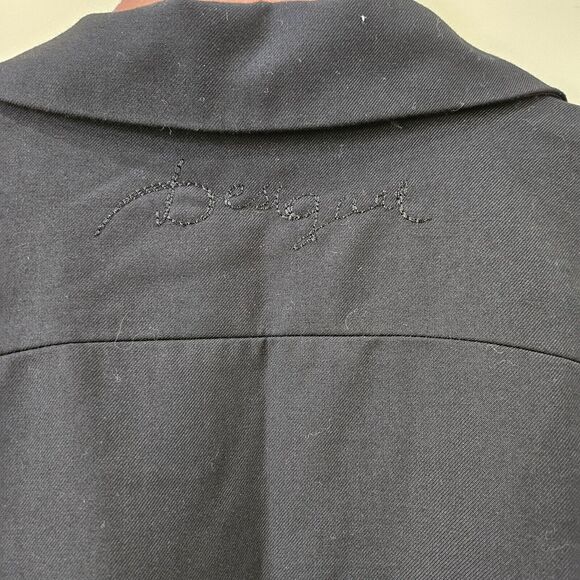 Desigual Womens Blazer Jacket Black Size 40 Embroidered We Love Velvet Burnout - Picture 8 of 11